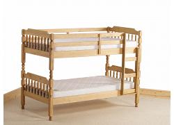 3ft Single Waxed Pine Wooden Bunk Bed 1
